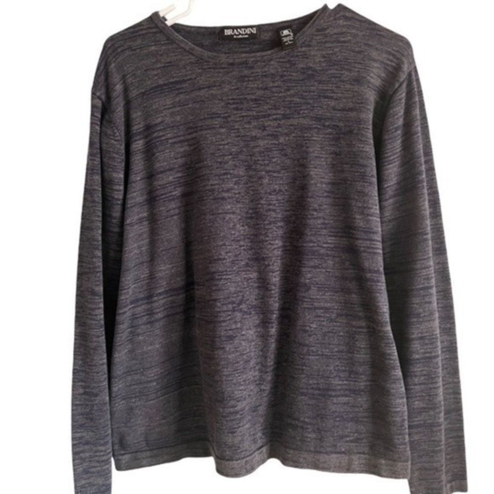 Brandini blue/gray heathered long sleeve shirt